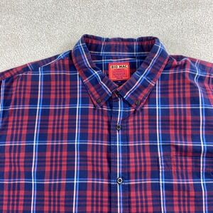 Vtg Big Mac Button Down Shirt Mens XXL Plaid Short Sleeve Cotton Workwear